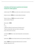 Chemistry 110 Final Exam questions and answers  Graded A&plus;&vert; 2026 Updated 