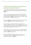CLC 206- COR in Contingency environment Exam  questions and answers Graded A&plus;  In a contingency environment there is less need to worry about information  security&comma; since everyone in the camp has been vetted through security channels&period; -  False  There are 