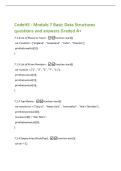 CodeHS - Module 7 Basic Data Structures  questions and answers Graded A&plus; 