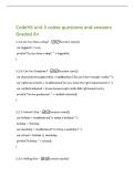 CodeHS unit 5 codes questions and answers  Graded A&plus; 