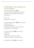 CodeHS Python &vert; Unit 4 questions and  answers Graded A&plus;