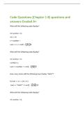 Code Questions &lpar;Chapter 1-8&rpar; questions and  answers Graded A&plus; 