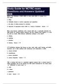 Study Guide for NCTRC exam Questions and Answers Updated 2026