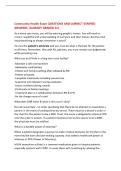 Community Health Exam QUESTIONS AND CORRECT VERIFIED  ANSWERS &vert;ALREADY GRADED A&plus;&vert; 