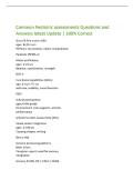 Common Pediatric assessments Questions and  Answers latest Update &vert; 100&percnt; Correct  