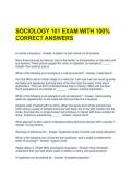 SOCIOLOGY 101 EXAM WITH 100&percnt; CORRECT ANSWERS 