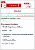 RN ATI Comprehensive Exit Exam &lpar;Version 1&comma; 2&comma; 3&comma; 4&rpar; With Questions And Revised Correct Answers & Rationales &lpar;2026 &sol; 2027&rpar; 100&percnt; Guaranteed Pass &vert;&vert;Complete A&plus; Guide
