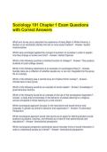 Sociology 101 Chapter 1 Exam Questions with Correct Answers 