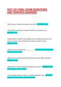 GGY 321 FINAL EXAM QUESTIONS AND VERIFIED ANSWERS