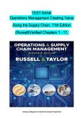 Operations Management Creating Value Along the Supply Chain 9th Edition Test Bank&comma; Solutions Manual & Study Guide &vert; ISBN 978-1119537595