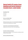 Mental Health ATI mastery Exam Questions and Correct Answers&vert; Complete Exam&vert; Latest Update