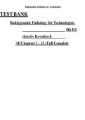 Test bank radiographic pathology for technologists 8th edition kowalczyk