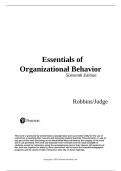 Test Bank for Essentials of Organizational Behavior 16th Edition by Stephen P&period; Robbins & Timothy A&period; Judge &ndash; Complete Questions for Exam Prep
