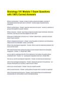 Sociology 101 Module 1 Exam Questions with 100&percnt; Correct Answers