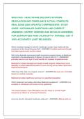 WGU C425 - HEALTHCARE DELIVERY SYSTEMS&comma;  REGULATION AND COMPLIANCE ACTUAL COMPLETE  REAL EXAM &lpar;2026 UPDATE&rpar;&vert; COMPREHESIVE  STUDY  GUIDE &sol; RATIONALES QUESTIONS AND CORRECT  ANSWERS &lpar; EXPERT VERIFIED AND DETAILED ANSWERS&rpar;  FOR QUARANTEED PASS &vert; ALREADY A&plus; G