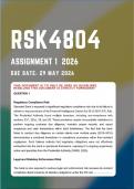 RSK4804 Assignment 1 &lbrace;COMPLETE ANSWERS&rcub; 2026 - Due Date 29 May 2026