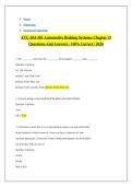 ATC-104-301 Automotive Braking Systems - Chapter 15 Questions And Answers - 100&percnt; Correct - 2026