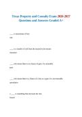 Texas Property and Casualty Exam 2026-2027 Questions and Answers Graded A&plus;