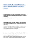 Mental Health ATI Content Mastery 12&period;0 Review Module Questions and Correct Answers