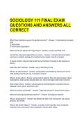 SOCIOLOGY 111 FINAL EXAM QUESTIONS AND ANSWERS ALL CORRECT 