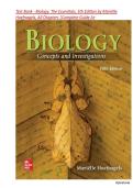 Test Bank - Biology&colon; The Essentials&comma; 5th Edition by Mari&euml;lle Hoefnagels&comma; All Chapters &vert;Latest Complete Guide A&plus; 