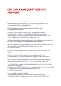 CNA 2024 EXAM QUESTIONS AND ANSWERS