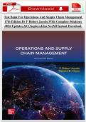 Test Bank for Operations and Supply Chain Management 17th Edition by F&period; Robert Jacobs &ndash; Complete Questions & Answers