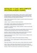 SOCIOLOGY 111 QUIZ 1 WITH COMPLETE SOLUTIONS &lpar;ALREADY PASSED&rpar;