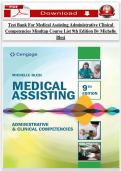 Test Bank for Medical Assisting&colon; Administrative and Clinical Competencies &lpar;MindTap Course List&rpar; 9th Edition by Michelle Blesi &ndash; Complete Q&A