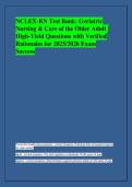 NCLEX-RN Test Bank&colon; Geriatric  Nursing & Care of the Older Adult &vert;  High-Yield Questions with Verified  Rationales for 2025&sol;2026 Exam  Success