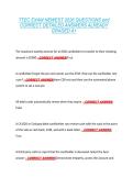 TTEC EXAM NEWEST 2026 QUESTIONS and  CORRECT DETAILED ANSWERS ALREADY  GRADED A&plus; 