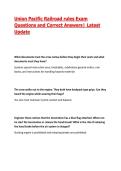 Union Pacific Railroad rules Exam Questions and Correct Answers&vert; Latest Update