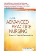 Test Bank Complete- Advanced Practice Nursing&colon; Essentials For Role Development 5th Edition&comma; &lpar;Latest Update&rpar; By Lucille A&period; Joel&semi; All Chapters 1-30&vert; 4 Units&vert; Verified With Detailed Answers&vert; Rated A&plus; 