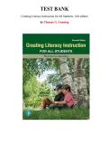 Test Bank for Creating Literacy Instruction for All Students 11th Edition &lpar;Thomas Gunning&comma; 2024&rpar;&comma; Chapter 1-14 &vert; All Chapters