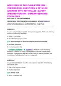 NACE CARE OF THE CHILD EXAM 2026 &vert; VERIFIED REAL QUESTIONS & DETAILED ANSWERS WITH RATIONALES &vert; LATEST UPDATED VERSION &vert; GUARANTEED PASS STUDY PACK