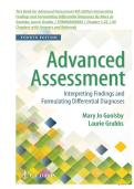 Test Bank for Advanced Assessment 4th Edition Interpreting Findings and Formulating Differential Diagnoses By Mary Jo Goolsby&semi; Laurie Grubbs &vert; 9780803668942 &vert; Chapter 1-22 &vert; All Chapters with Answers and Rationals