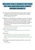WGU D292 TASK 4&colon; USABILITY TEST FINAL TEST 2026 QUESTIONS WITH CORRECT ANSWERS GRADED A&plus;