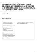 Lifespan Finals Exam 2026 -jersey college COMPREHENSIVE QUESTIONS AND VERIFIED ANSWERS &lpar;DETAILED & ELABORATED&rpar; ACTUAL EXAM 2026 TEST 100&percnt; SOLVED