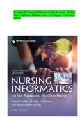 Test Bank&colon; Nursing Informatics for the Advanced Practice Nurse &lpar;3rd Edition&rpar; &ndash; Susan McBride & Mari Tietze