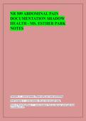 NR 509 ABDOMINAL PAIN  DOCUMENTATION SHADOW  HEALTH - MS&period; ESTHER PARK  NOTES