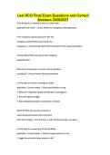 Last RCO Final Exam Questions and Correct Answers 2026&sol;2027