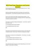 RCO Final Exam Questions and Correct Answers
