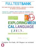 Test Bank for Exploring Medical Language 11th Edition by LaFleur Brooks &ndash; Complete Guide &lpar;Chapters 1-16&rpar; &vert; Verified Answers & Instant PDF Download