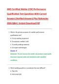 AWS Certified Welder &lpar;CW&rpar; Performance  Qualification Test Questions With Correct  Answers &lpar;Verified Answers&rpar; Plus Rationales  2026 Q&A &vert; Instant Download Pdf 