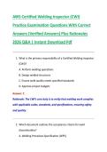 AWS Certified Welding Inspector &lpar;CWI&rpar;  Practice Examination Questions With Correct  Answers &lpar;Verified Answers&rpar; Plus Rationales  2026 Q&A &vert; Instant Download Pdf