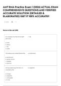 AMT RMA Practice Exam 1 &lpar;2026&rpar; ACTUAL EXAM COMPREHENSIVE QUESTIONS AND VERIFIED ACCURATE SOLUTION &lpar;DETAILED & ELABORATED&rpar; &vert;GET IT 100&percnt; ACCURATE&excl;&excl;