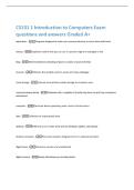 CS101 1 Introduction to Computers Exam  questions and answers Graded A&plus; 