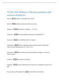 CS 101 UIUC Midterm 1 Review questions and  answers Graded A&plus; 