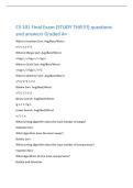 CS 101 Final Exam &lpar;STUDY THIS&excl;&excl;&excl;&rpar; questions  and answers Graded A&plus; 