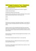 CSX Freight Conductor Test 1 Questions and Correct Answers 2026&sol;2027